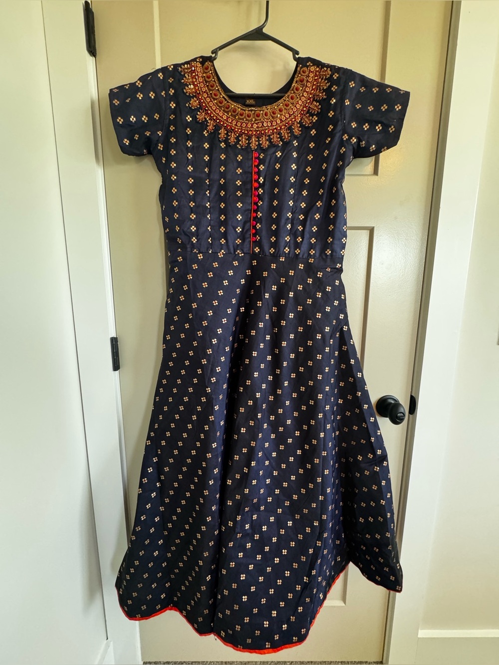 Gorgeous Navy & Gold Embroidered Anarkali Dress